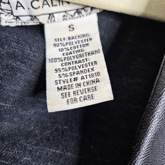 Faux Leather-Velvet Peplum Top w/ Rear Zipper Size Small - Picture 6 of 6